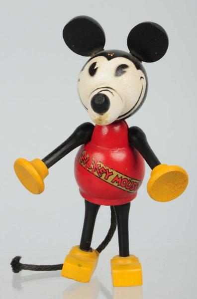 WOOD JOINTED MICKEY MOUSE FIGURE.                 