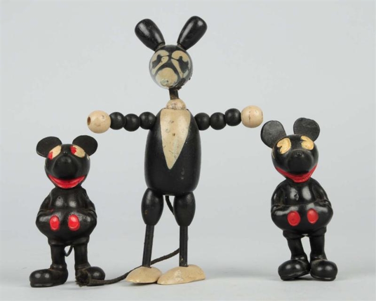 LOT OF 2: HARD RUBBER MICKEY MOUSE FIGURES.       