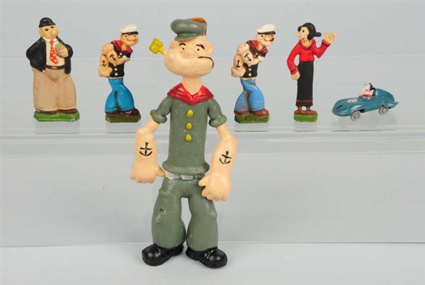 LOT OF  POPEYE RUBBER & METAL CHARACTER TOYS.     