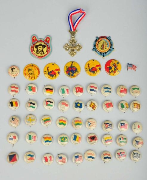 LOT OF MISC. FLAG BUTTONS WESTERN.                