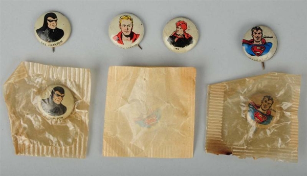 LOT OF 6: BETTER PEP COMIC CHARACTER BUTTONS.     