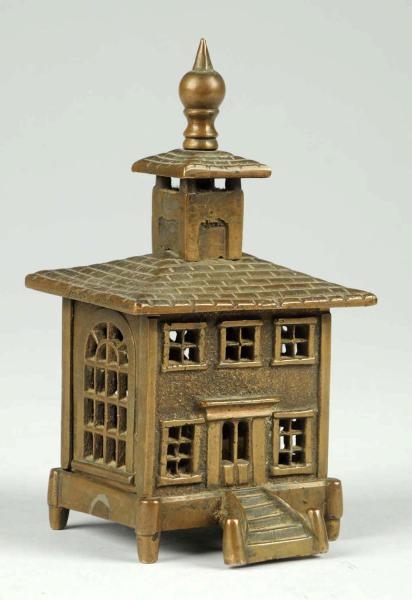 CAST IRON FRENCH BRONZE BUILDING STILL BANK.      