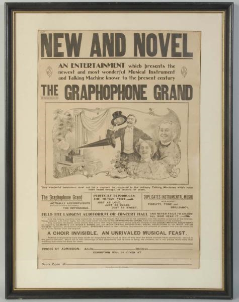 EARLY GRAPHOPHONE ADVERTISEMENT.                  