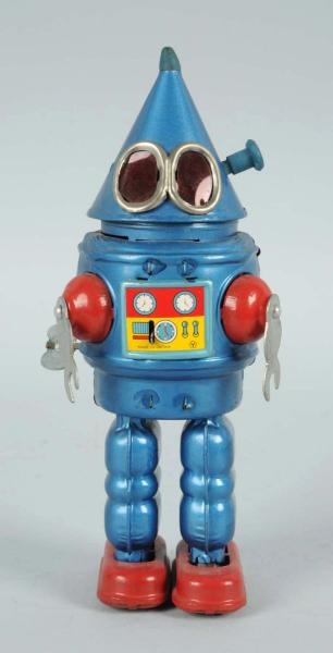 TIN LITHO WIND-UP CONEHEAD ROBOT.                 