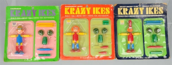 LOT OF 3: KRAZY IKES CHARACTER FIGURES.           