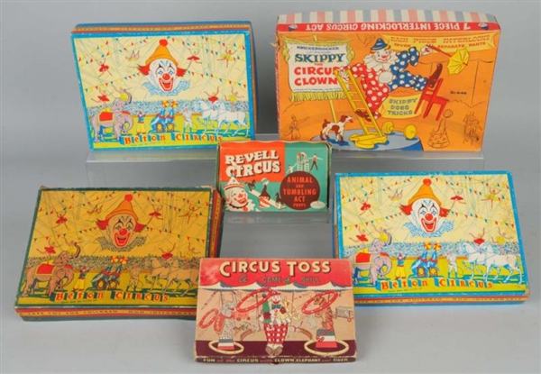 LOT OF 6: CIRCUS TOY SETS.                        