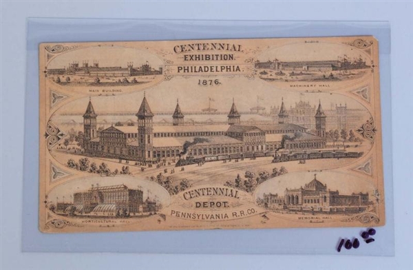 1876 PENNSYLVANIA RAILROAD TIMETABLE CARD.        