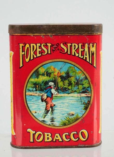 FOREST & STREAM VERTICAL TOBACCO POCKET TIN.      
