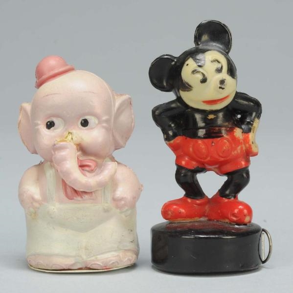 LOT OF 2: CELLULOID DISNEY FIGURAL TAPE MEASURES. 