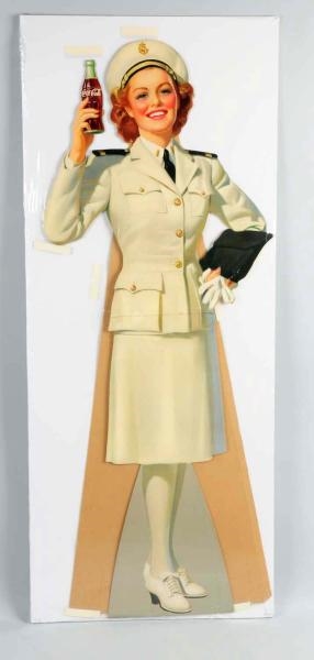 1943 COCA-COLA LARGE CUTOUT MILITARY WOMAN.       