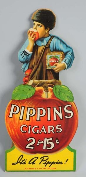 1930S-40S PIPPINS CIGARS CARDBOARD CUTOUT.        