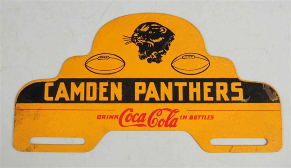 CAMDEN PANTHERS COCA-COLA LICENSE TAG TOPPER.     