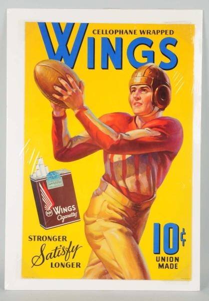 1940S WINGS CIGARETTES CARDBOARD POSTER.          