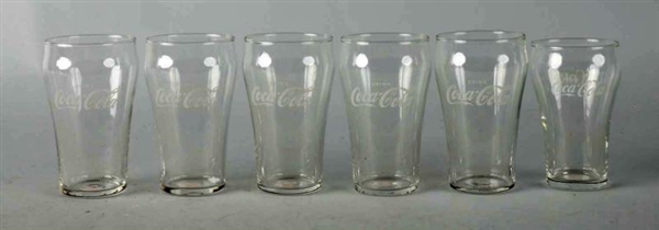 LOT OF 6: COCA-COLA BELL SHAPED GLASSES.          