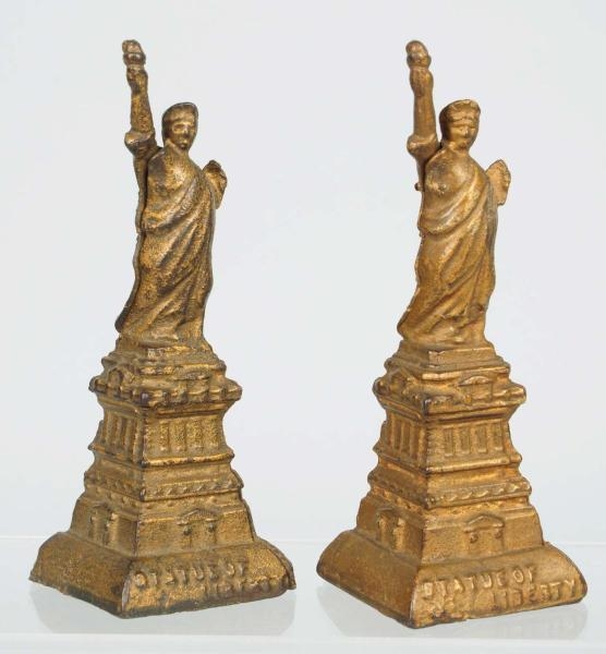 LOT OF 2:CAST IRON STATUE OF LIBERTY STILL BANKS. 