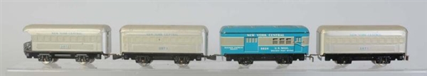 LOT OF 4: MARX NEW YORK CENTRAL TRAIN CARS.       