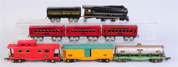 GROUPING OF AMERICAN FLYER O GAUGE TRAINS.        