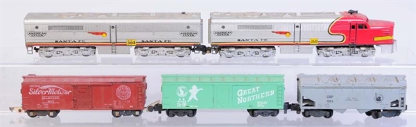 AMERICAN FLYER NO.360 NO.364 & 3 FREIGHT CARS.    