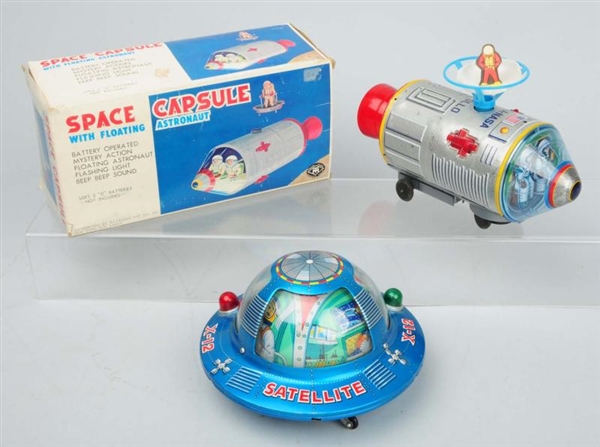 LOT OF 2: SPACE CAPSULES ONE WITH BOX.            