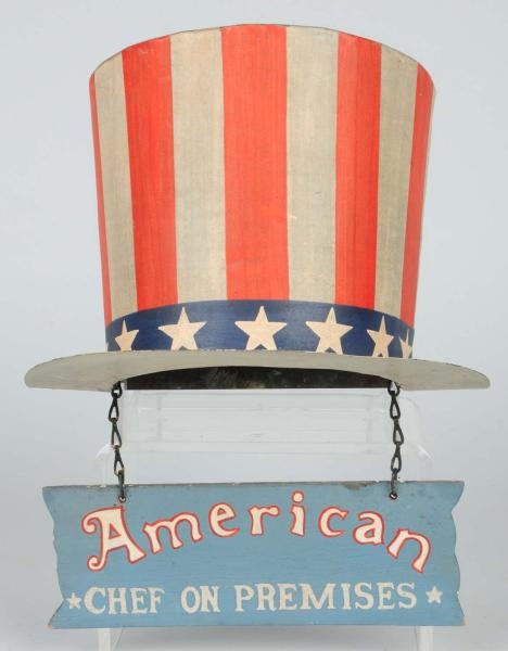 AMERICAN UNCLE SAM HAT WITH PLAQUE.               
