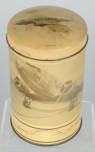 EARLY DUTCH LITHOGRAPHED TIN WITH AIRPLANE THEME. 