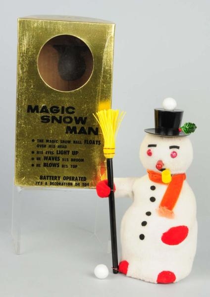 JAPANESE BATTERY OPERATED MAGIC SNOWMAN TOY.      