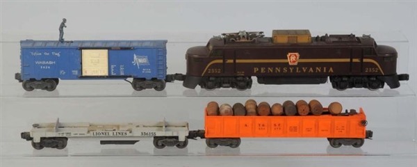 LIONEL NO.2352 PRR EP-5 WITH FREIGHT CARS.        