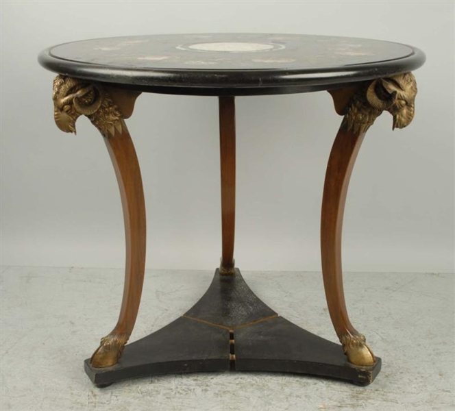 MARBLE TOP ROUND TABLE.                           