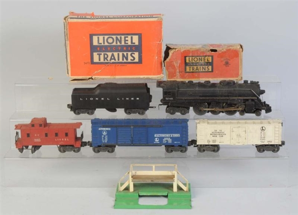 LIONEL NO.2046 & ASSORTED FREIGHT CARS.           