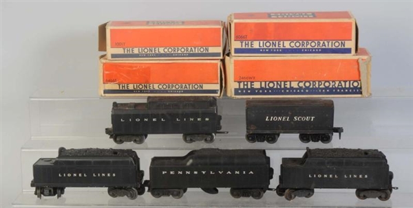 LOT OF 5: ASSORTED LOOSE LIONEL TENDERS.          