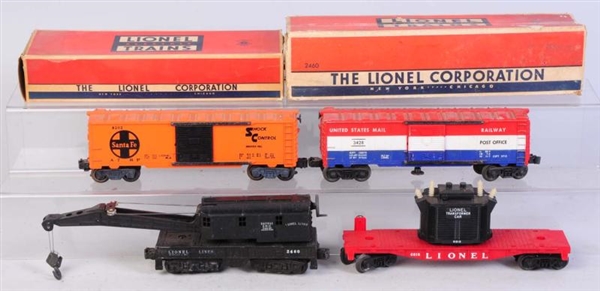 LOT OF 4: LIONEL ASSORTED FREIGHT CARS.           