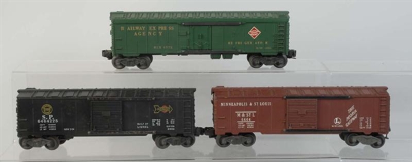 LOT OF 2: 6464 BOX CARS & ONE 6475 REA REEFER.    