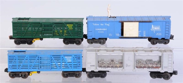 LIONEL NO.6445 FORT KNOX & 3 ACTION FREIGHT.      