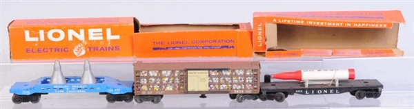 LOT OF 3: UNCOMMON LIONEL FREIGHT CARS.           