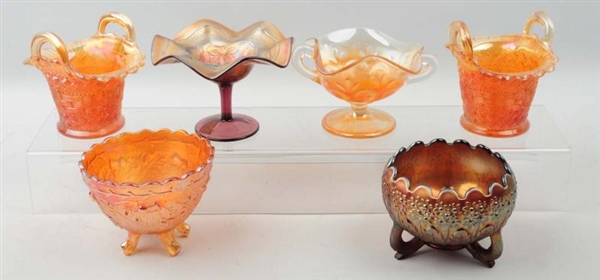 LOT F 6: CARNIVAL GLASS PIECES.                   