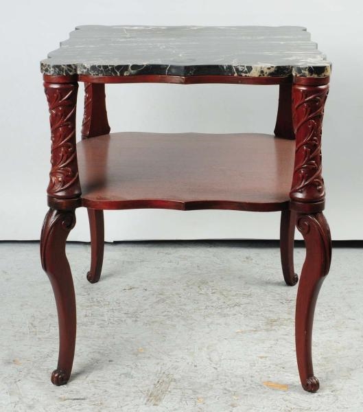 SQUARE MARBLE-TOP TABLE.                          