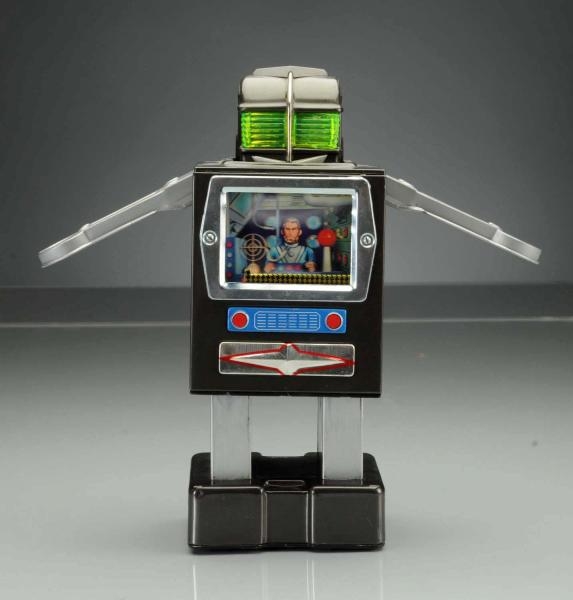 JAPANESE TIN BATTERY OPERATED TV ROBOT.           
