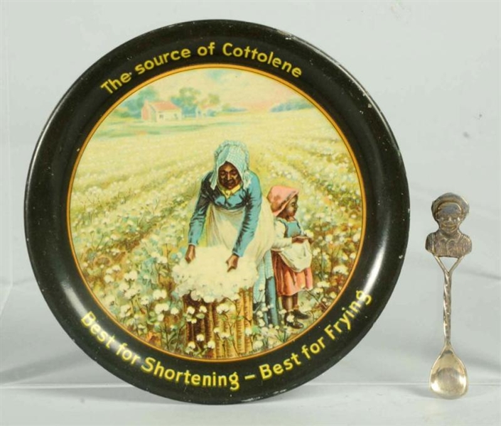 COTTOLENE ADVERTISING TIP TRAY & SILVER SPOON.    