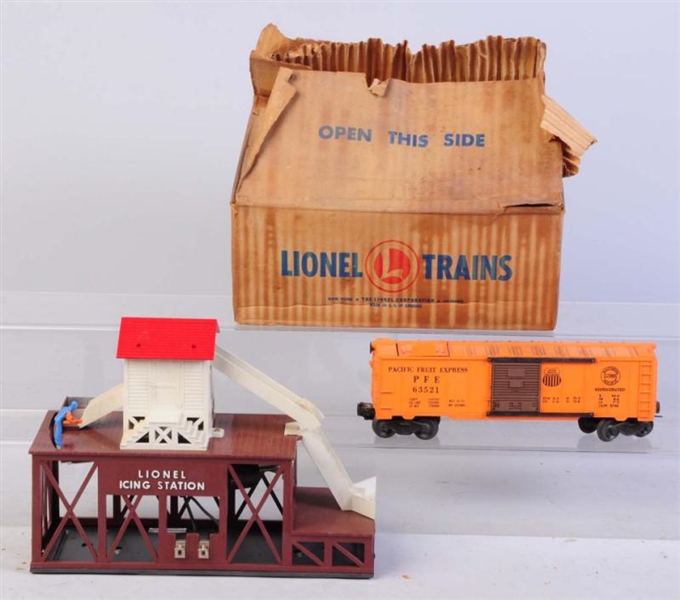 LIONEL NO.352 ICING STATION WITH CAR.             