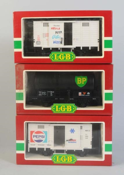 LOT OF 3: LGB ASSORTED ROLLING STOCK.             