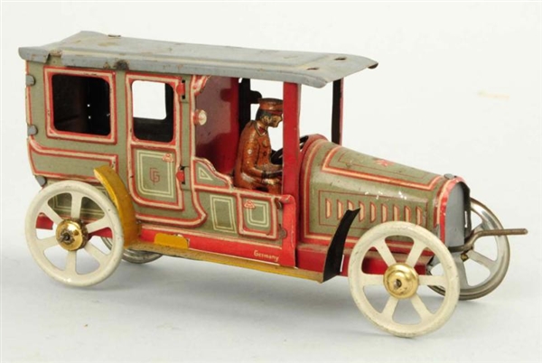 GERMAN TIN LITHO PENNY TOY AUTOMOBILE CLOSED CAR. 