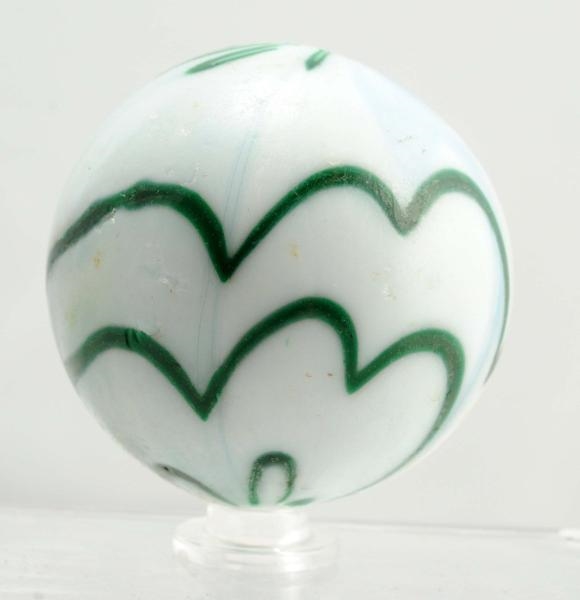 RARE LARGE GREEN AND WHITE OPAQUE MARBLE.         