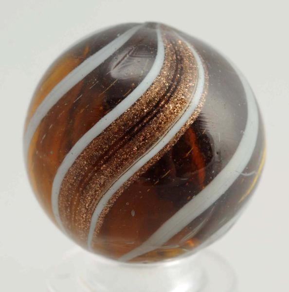 AMBER BANDED LUTZ MARBLE.                         