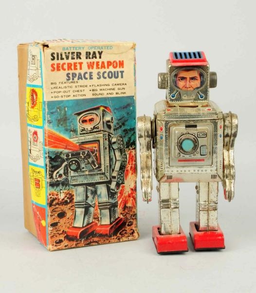 JAPANESE BATTERY OPERATED SPACE SCOUT ROBOT.      