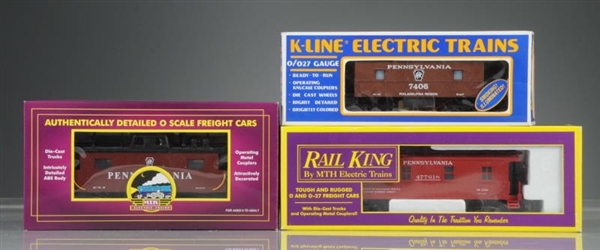 LOT OF 3: MTH & K-LINE CABOOSES.                  
