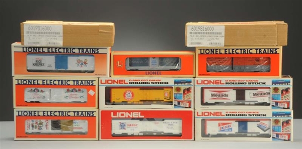LOT OF 10: LIONEL ASSORTED ADVERTISING CARS.      