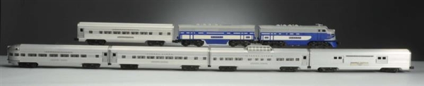LOT OF 7: LIONEL WABASH F3 WITH PASSENGER CARS.   