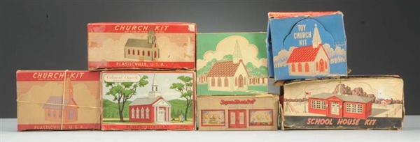 LOT OF 7: PLASTICVILLE STRUCTURES.                