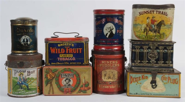 LOT OF VARIOUS TOBACCO CANISTERS.                 