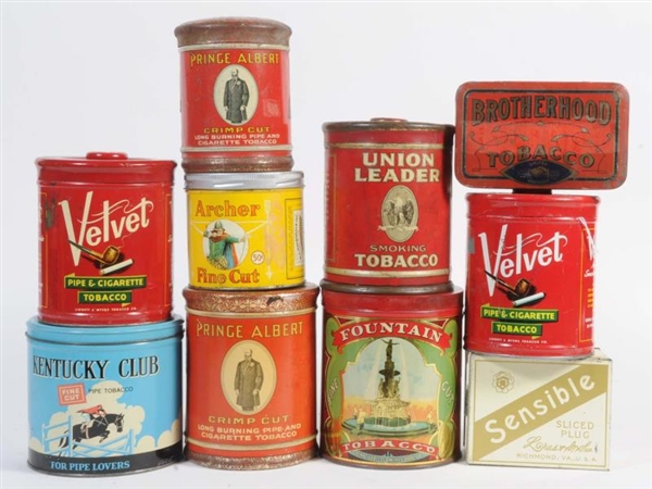 LOT OF ASSORTED TOBACCO TINS.                     